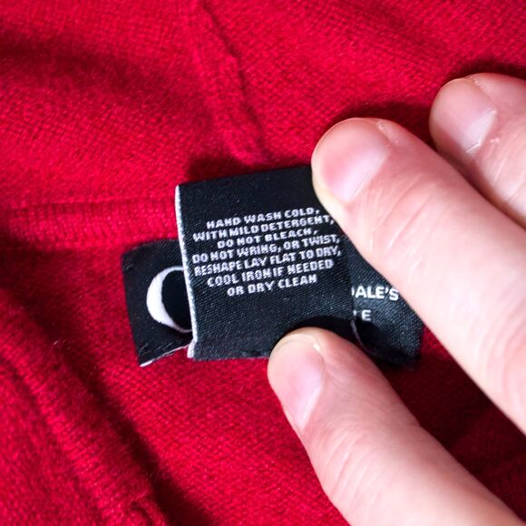 C By Bloomingdale's Red 100% 2-Ply Cashmere Full-Zip Hoodie Sweater Women Size S - Picture 12 of 15